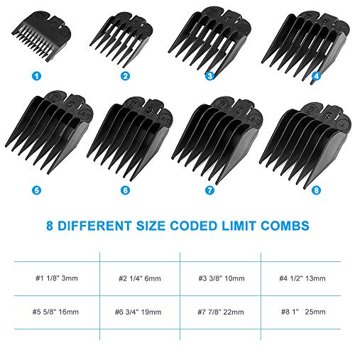 Welltop Professional Hair Clipper Guide Combs Clipper Guide Comb Set 