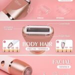 Ufree Electric Razors for Women Pubic Hair, Bikini Trimmer for Women, Electric Shaver for Women Face and Body Hair, Wet & Dry Use Groomer, Cordless Hair Trimmer, Gold