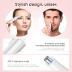 Yinowt Eyebrow Trimmer, 2 in 1 Professional Painless Electric Eyebrow Razor for Women Men, Rechargeable Eyebrow with Comb, Ear & Nose Hair Trimmer, No Pulling Sensation, White