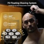 Head Shavers for Bald Men, SHPAVVER Electric Razor for Head Wet Dry Shaver, 7D LED Display Rechargeable Rotary Shaver Grooming Kit with Type-C Charge